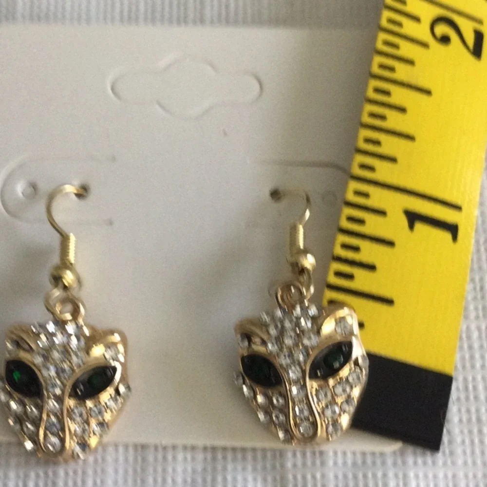 Gold and Black Panther Earrings NWOT. *